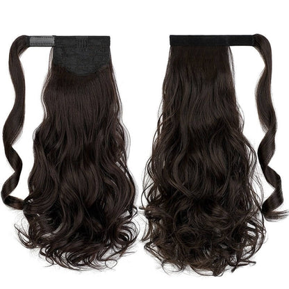 ponytail-hair-piece-extensions-clip-in-curly-fake-pony-tail 4A Curly (Darkest Brown)