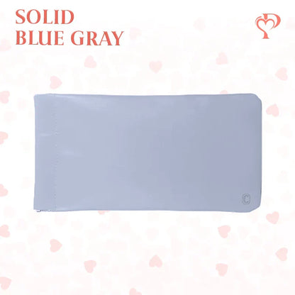 Pouchic – Snap Closure Leather Organizer Pouch Slim / Blue Gray
