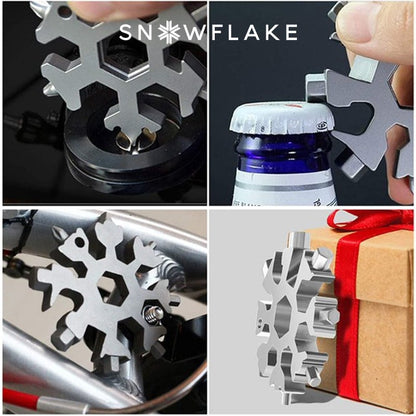 Jollysnow – Snowflake Multitool 18-In-1 Stainless Steel Portable For Outdoor Adventure