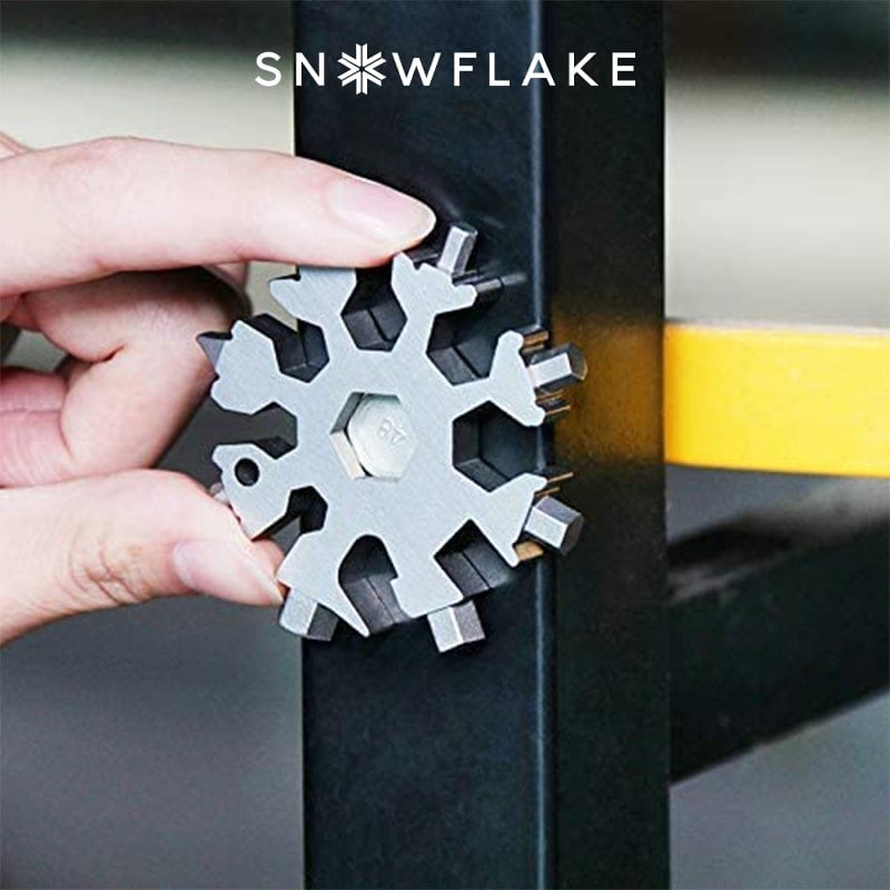 Jollysnow – Snowflake Multitool 18-In-1 Stainless Steel Portable For Outdoor Adventure