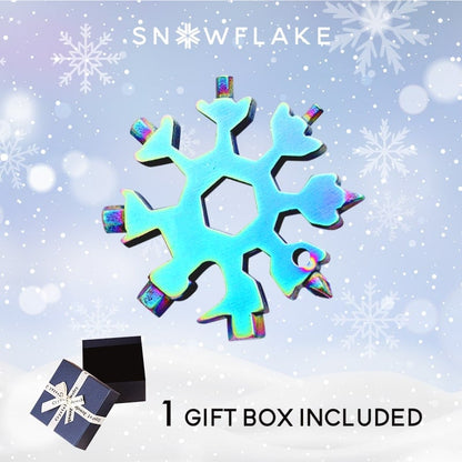 Jollysnow – Snowflake Multitool 18-In-1 Stainless Steel Portable For Outdoor Adventure Rainbow